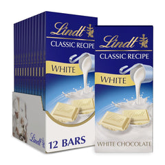 Lindt CLASSIC RECIPE White Chocolate Bar. White Chocolate Candy. 4.4 oz. (12 Pack)